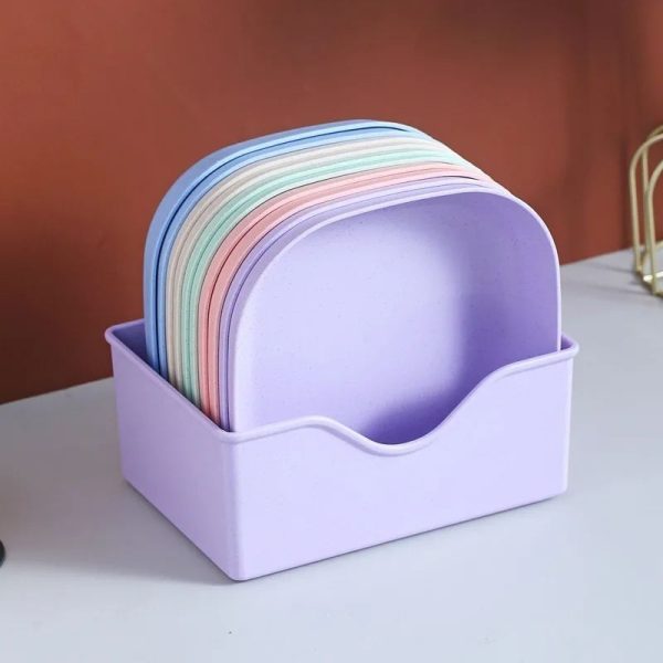 Food Grade Plastic Household Dining Plates | 10 pcs Elliptical Spit Bone Plate Set | Multi-Function & Durable