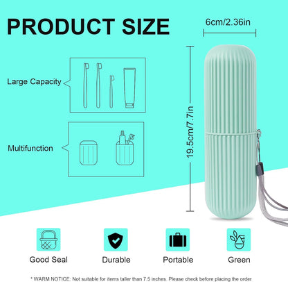 Portable Toothbrush & Toothpaste Holder Case | Travel Storage Box with Cup Function