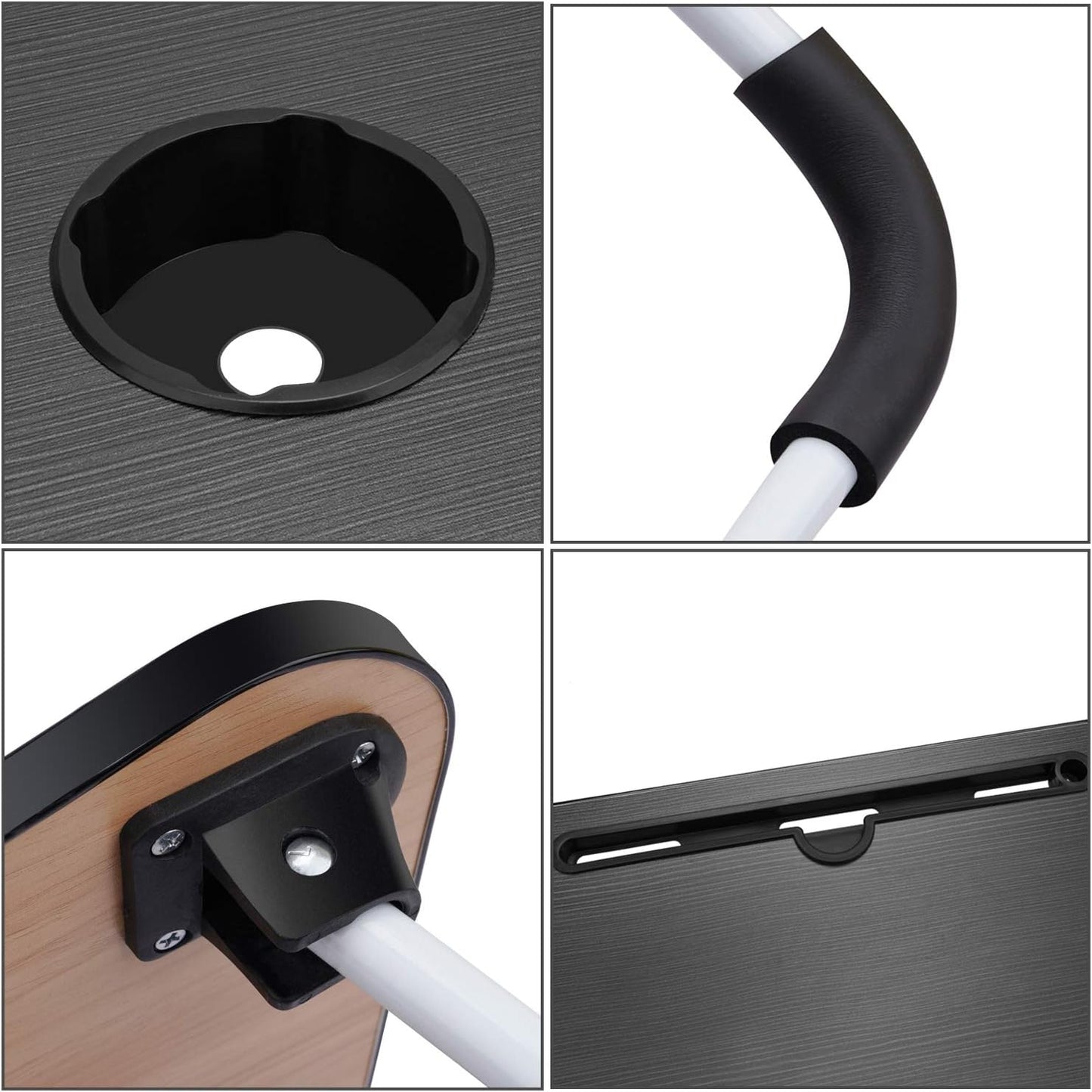 Laptop Table | Black Color | Foldable Legs, Tablet Groove & Cup Slot | Perfect for Working, Reading, Writing, and Eating