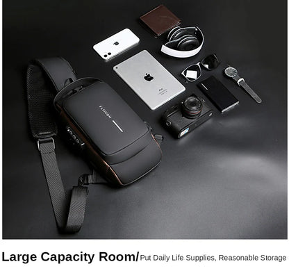 Black Multifunction Anti-Theft USB Charging Crossbody Shoulder Bag | Stylish, Secure & Travel-Ready