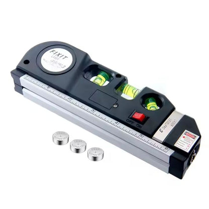 Laser Level Pro3 Multipurpose Tool | Vertical, Cross Line & Measuring Tape with Rulers