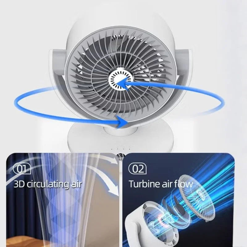 Rechargeable Mini Table Fan FT-905 | LED Display 3 Speed
