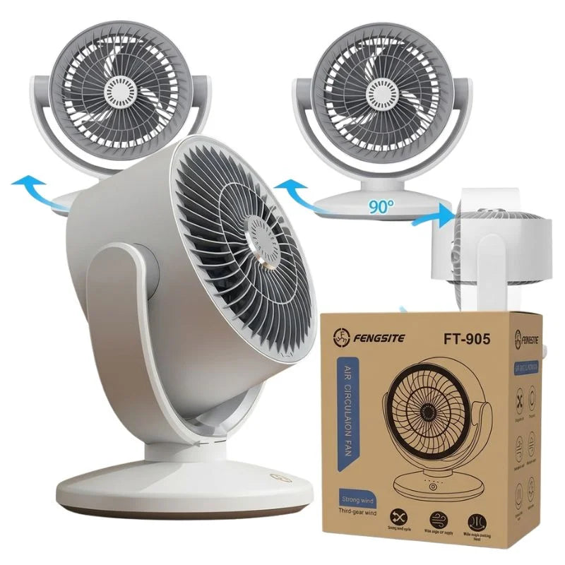 Rechargeable Mini Table Fan FT-905 | LED Display 3 Speed